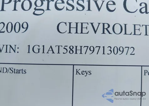 2009 Chevrolet Cobalt Lt z USA, uszkodzony, nr VIN 1G1AT58H797130972